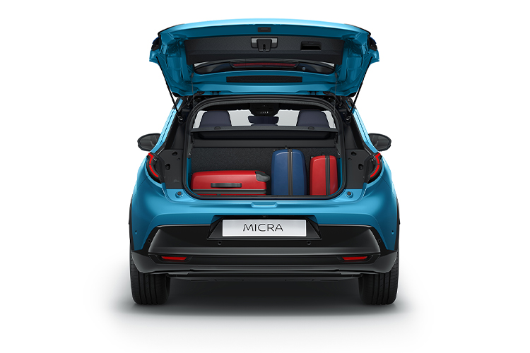 Rear view of All-New Nissan MICRA, boot open